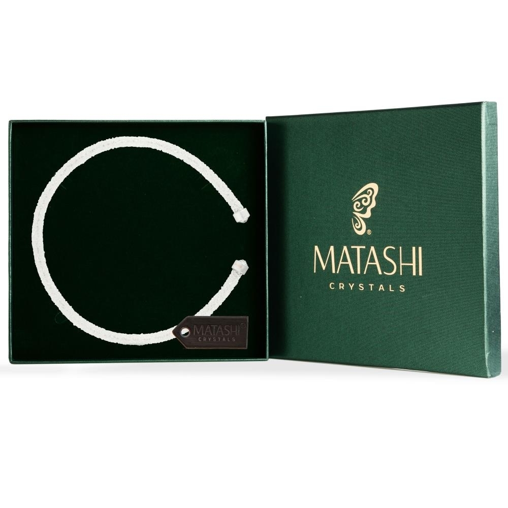 Matashi White Glittery Luxurious Crystal Bangle Bracelet