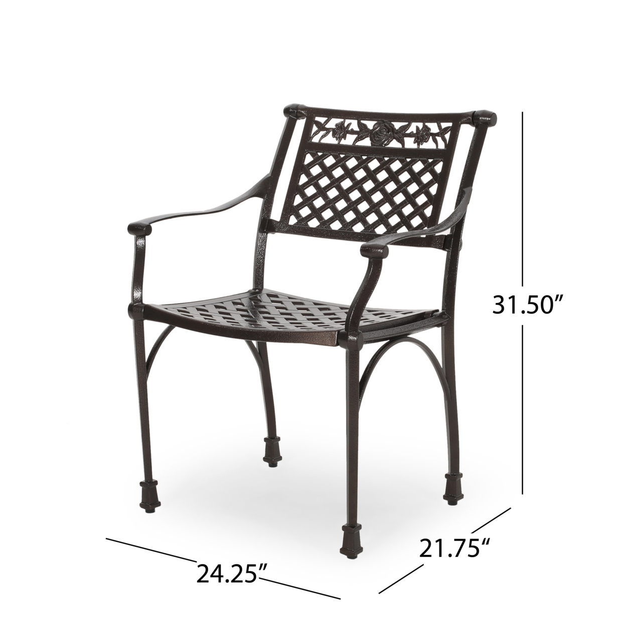 Ridgecrest Traditional Outdoor Aluminum Dining Chair (Set Of 2)