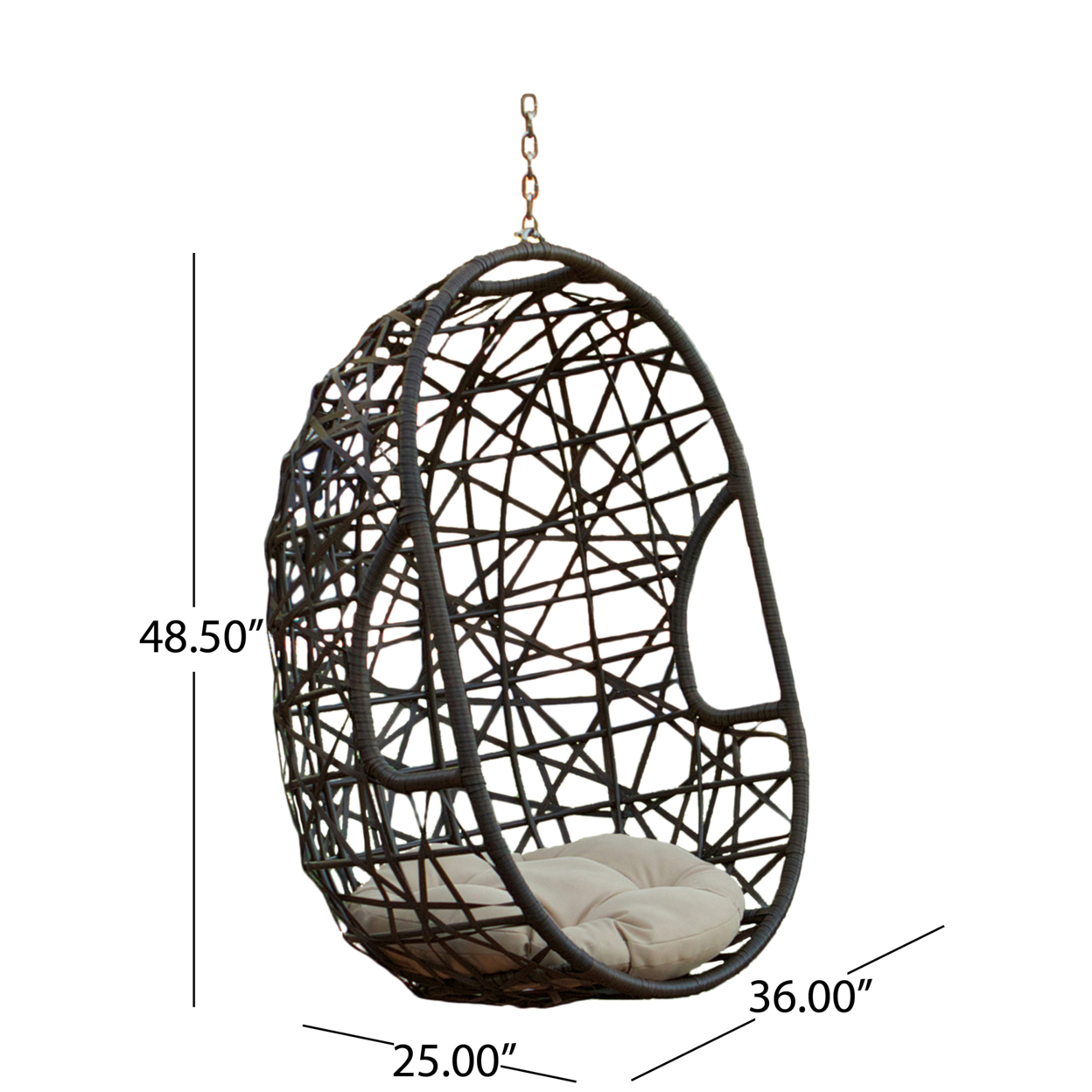 Trevyn Indoor/Outdoor Wicker Hanging Teardrop / Egg Chair (Stand Not Included)