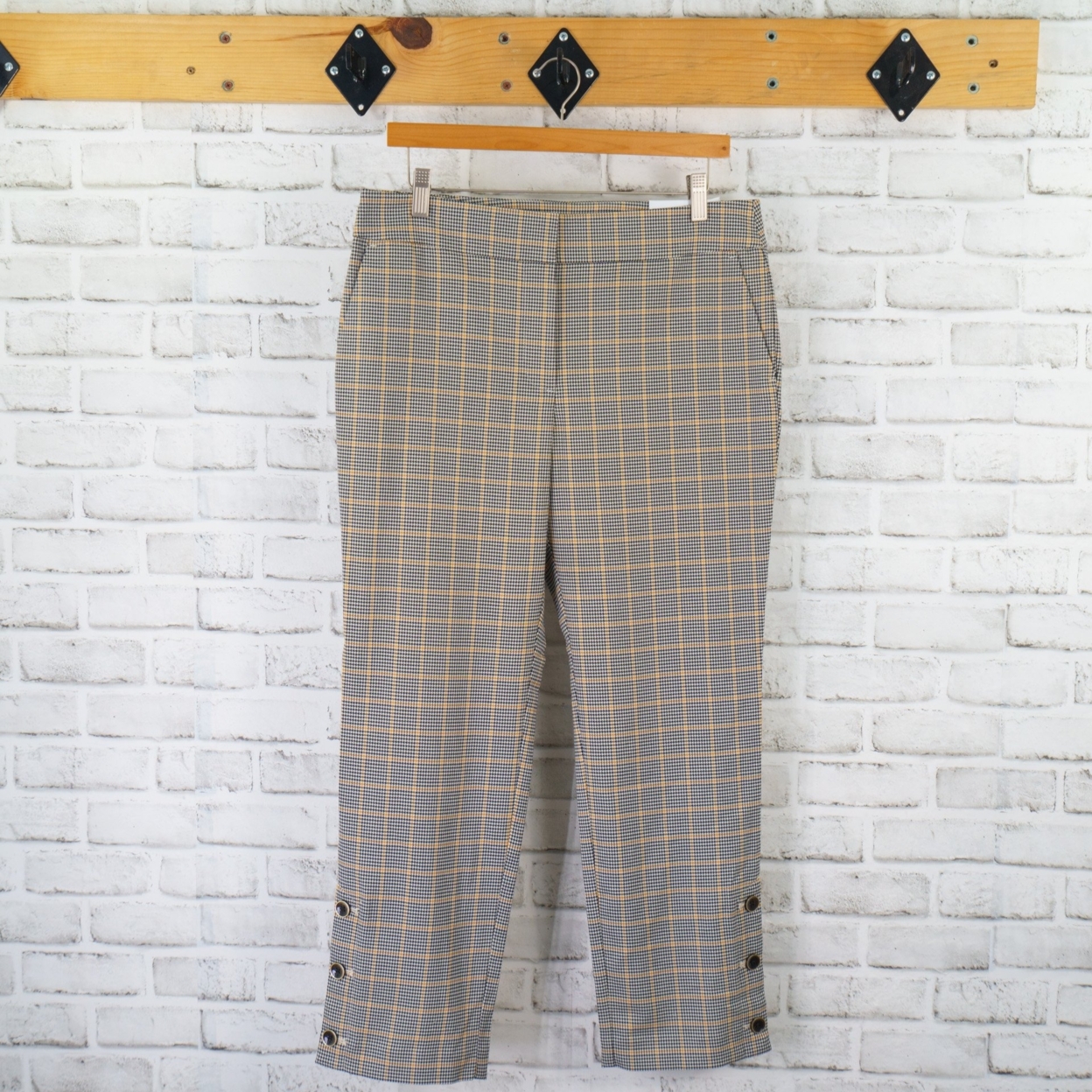 Ann Taylor Houndstooth High Waist Ankle Pant Size 8