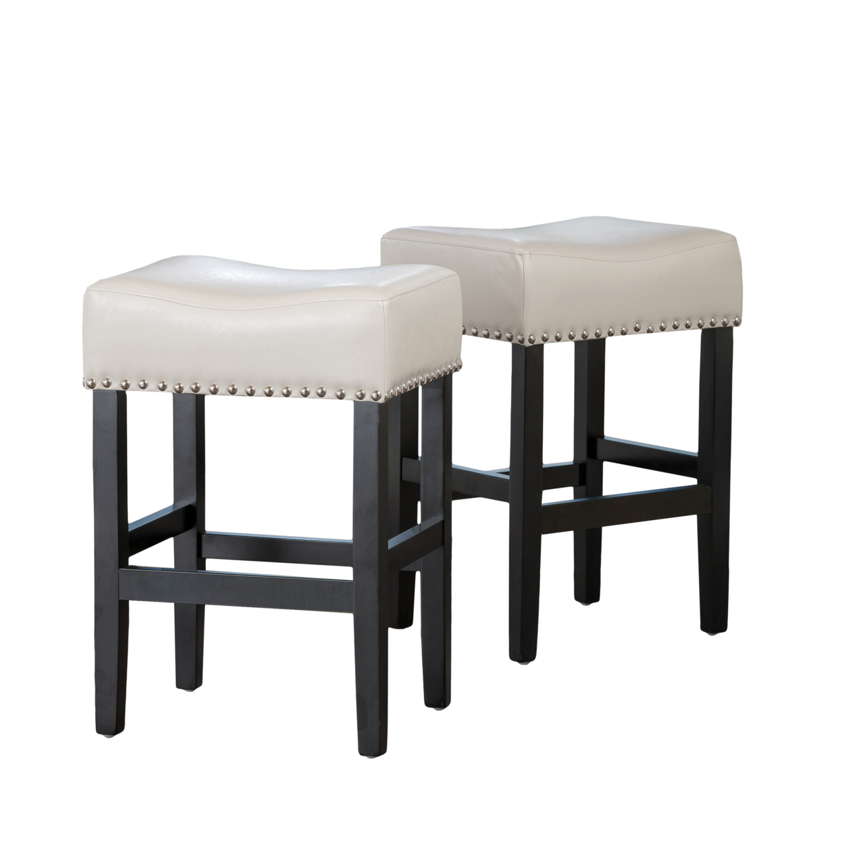 Chantal 26-Inch Ivory Leather Counter Stool (Set Of 2)