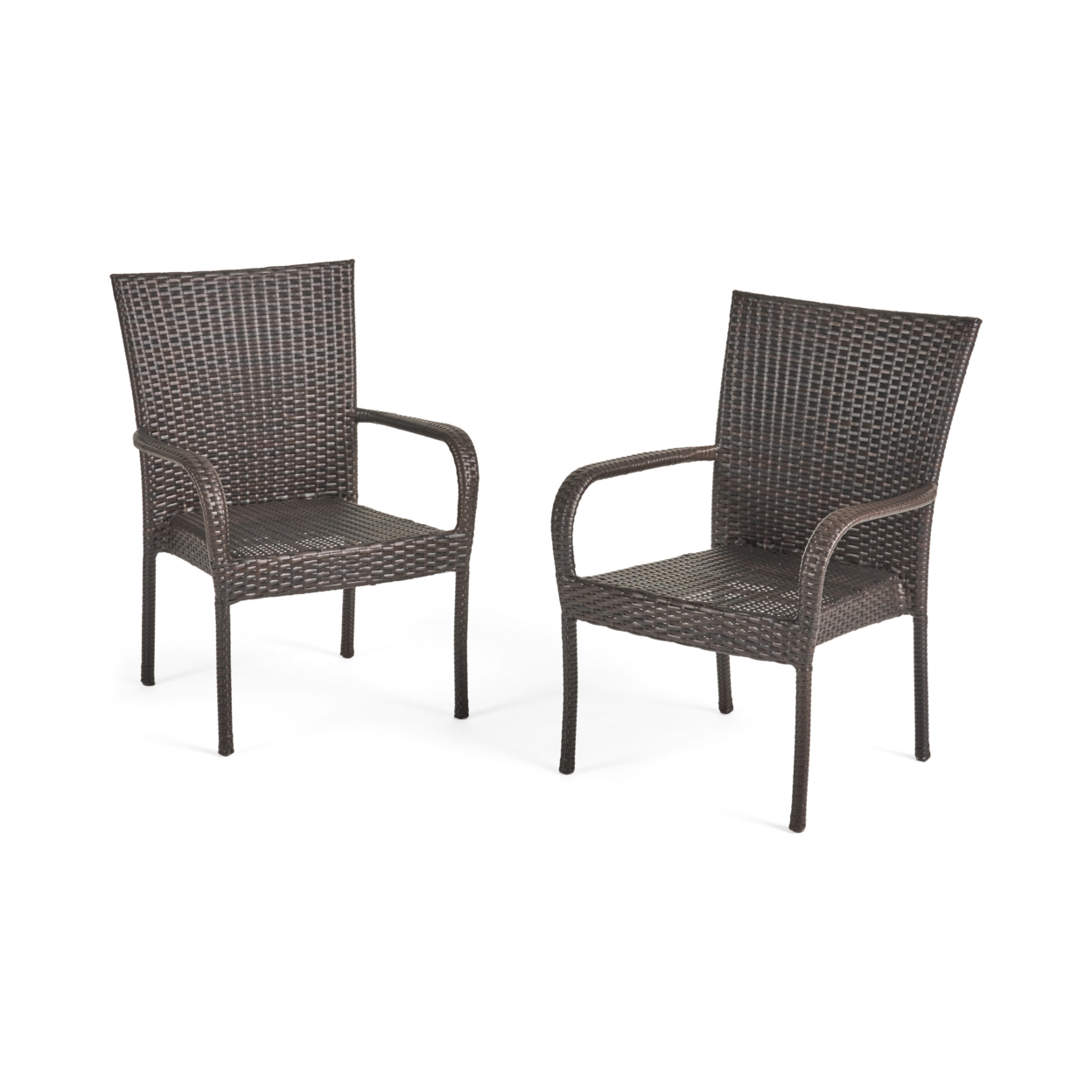 Ferndale Outdoor Contemporary Wicker Stacking Chairs (Set Of 2)