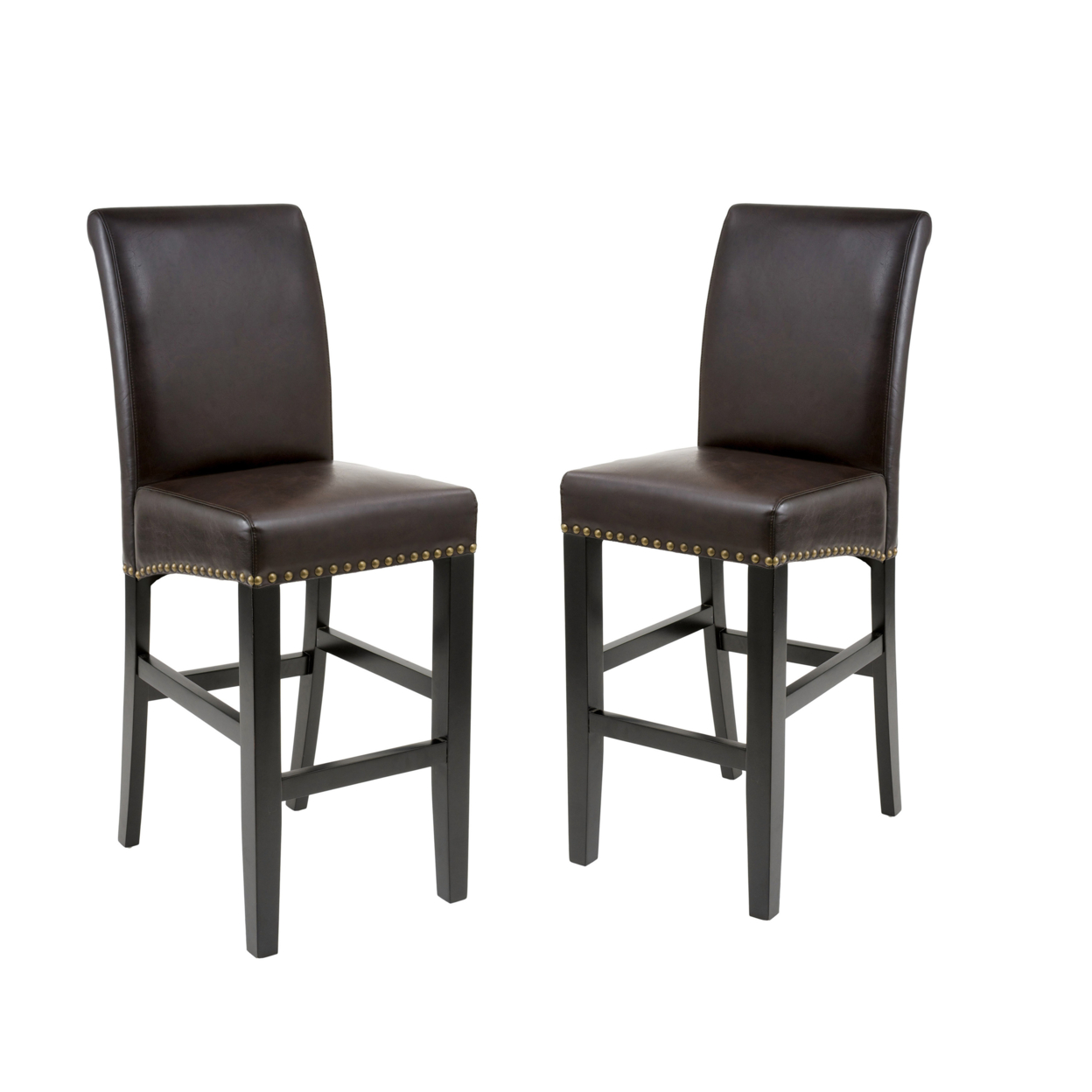 Clifton 30-Inch Brown Leather Bar Stool (Set Of 2)
