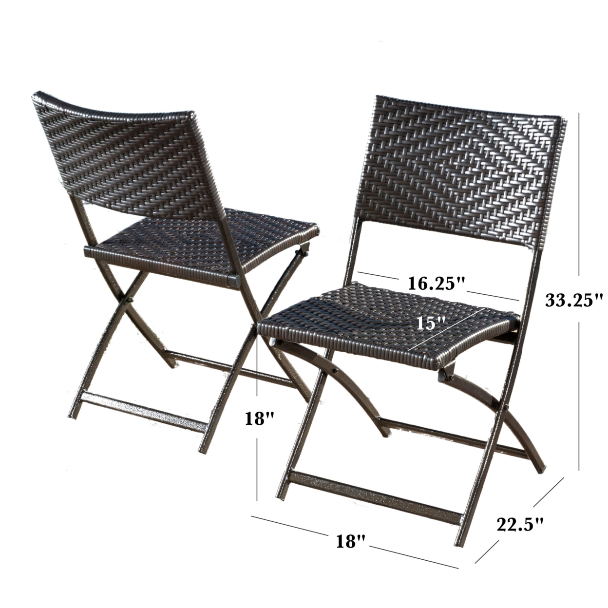 Jason Outdoor Brown Wicker Folding Chair (Set Of 4)