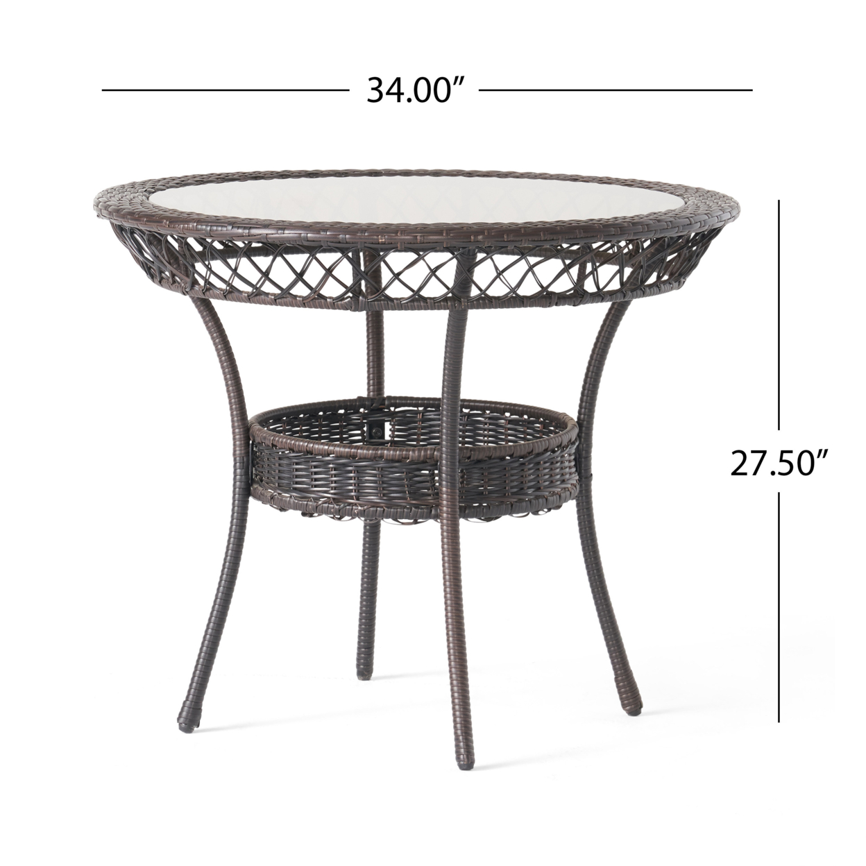 Gaviota 34-inch Round Outdoor Wicker Dining Table