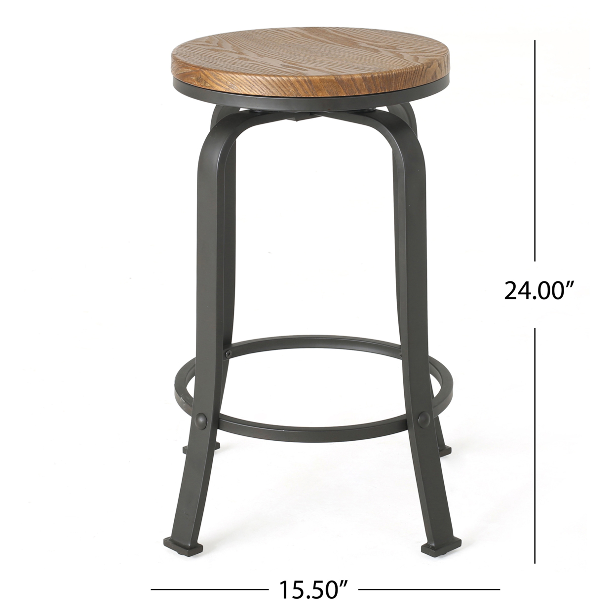 Camden 24-Inch Brown Weathered Wood Counter Stool (Set Of 2)