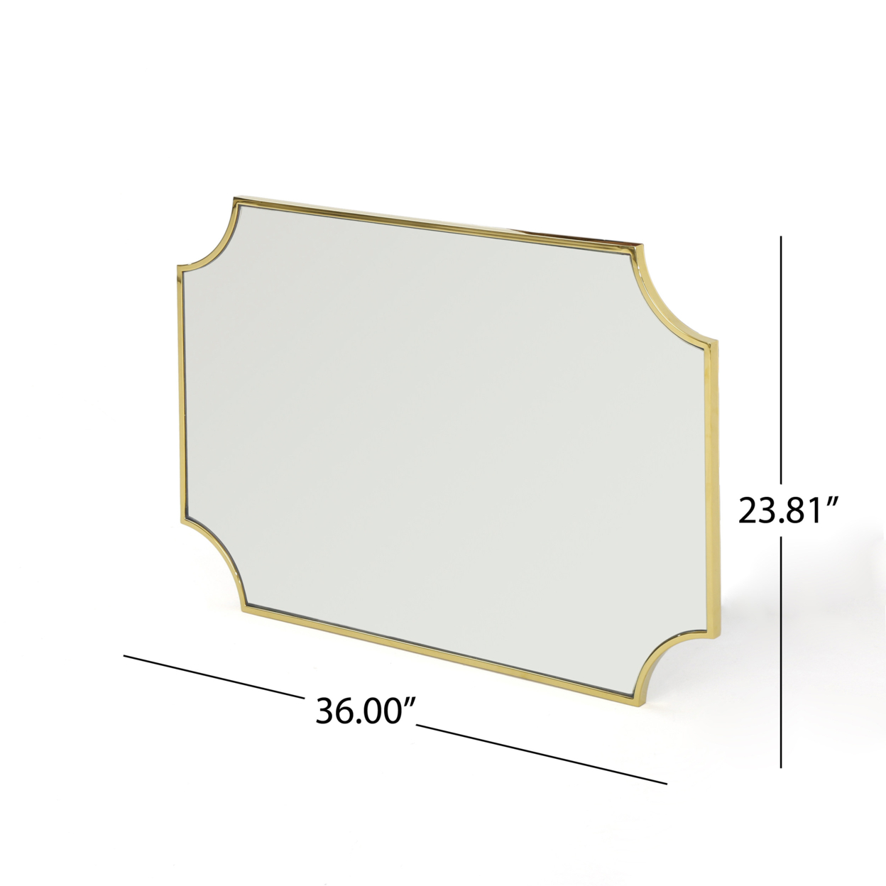 Estelle Glam Wall Mirror With Gold Finished Stainless Steel Frame