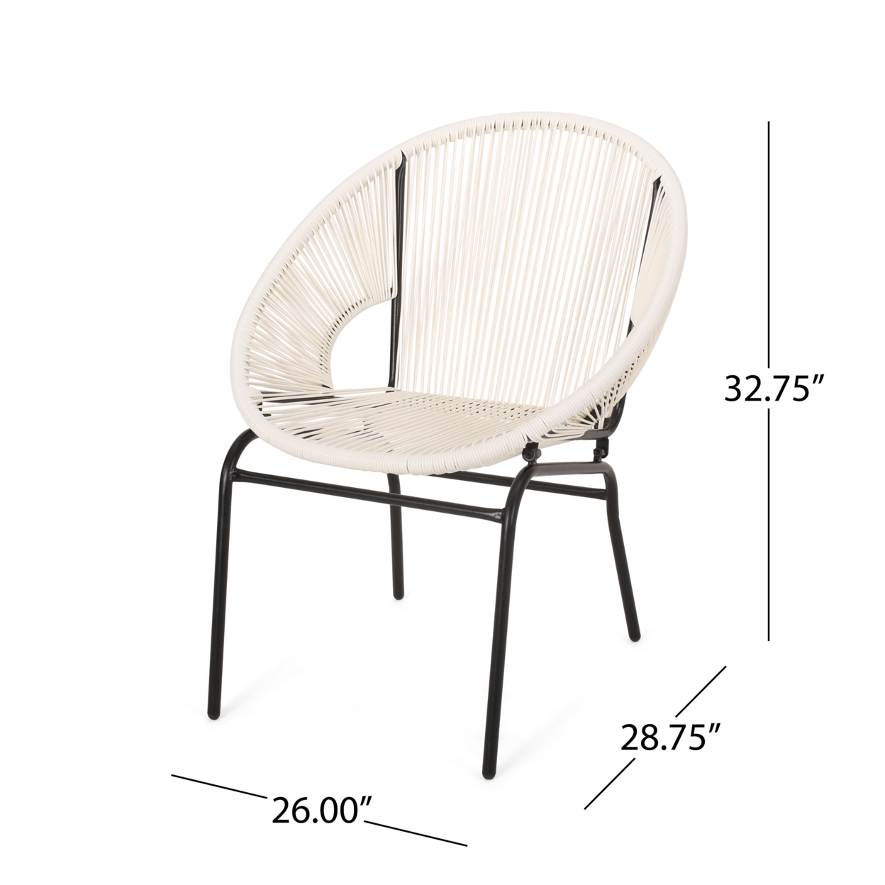 Modesty Outdoor Modern Faux Rattan Club Chair (Set Of 2)
