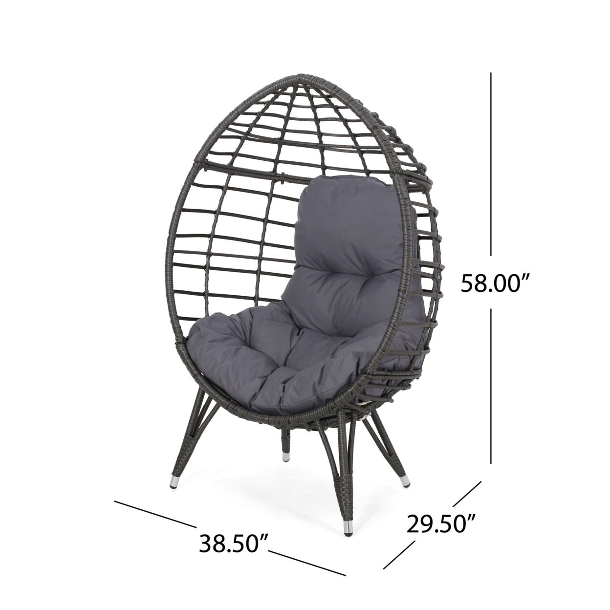 Tris Freestanding Wicker Egg / Teardrop Chair