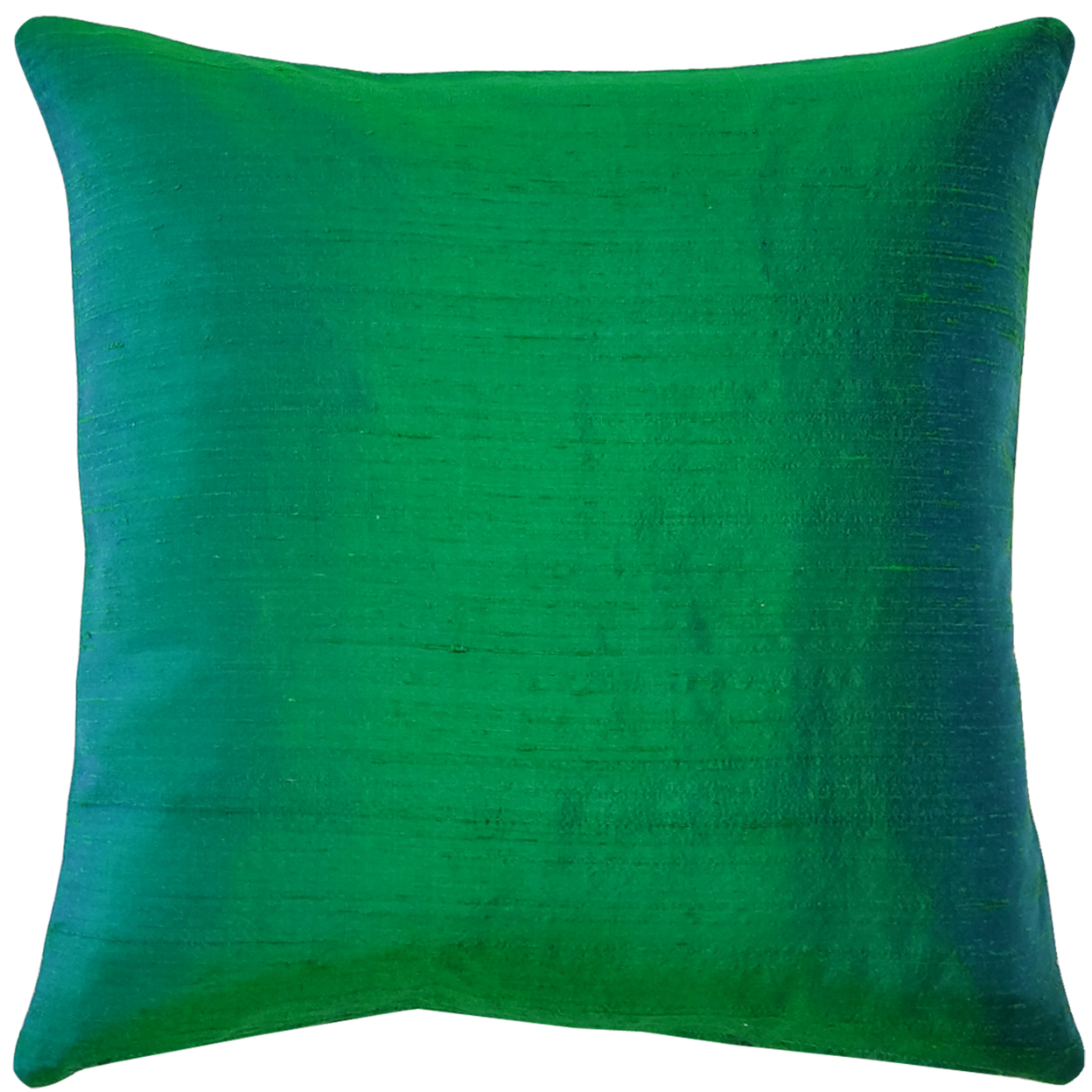 Sankara Emerald Green Silk Throw Pillow 18x18 Inches Square, Complete Pillow With Polyfill Pillow Insert