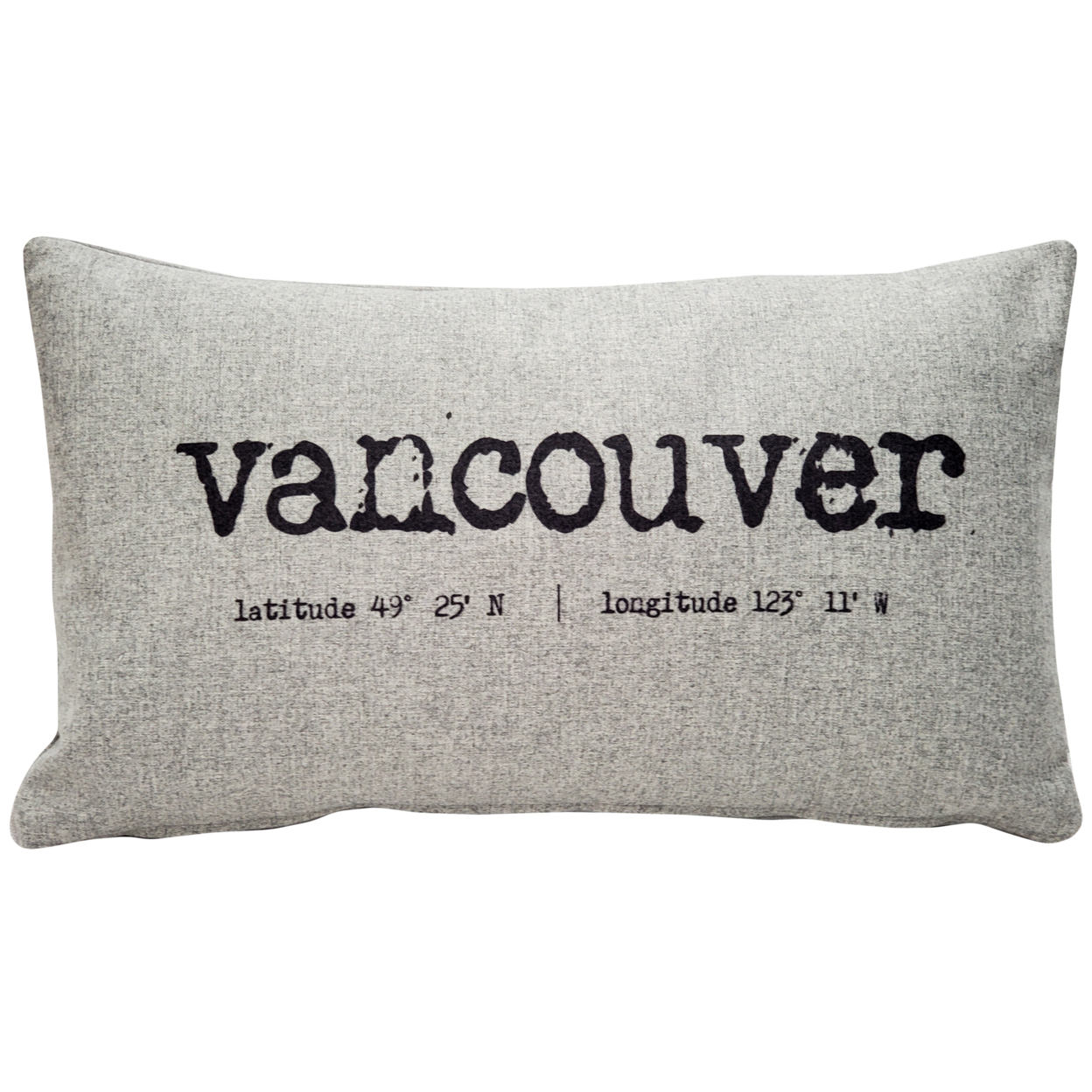 Vancouver Gray Felt Coordinates Pillow 12x19 Inches Square, Complete Pillow With Polyfill Pillow Insert