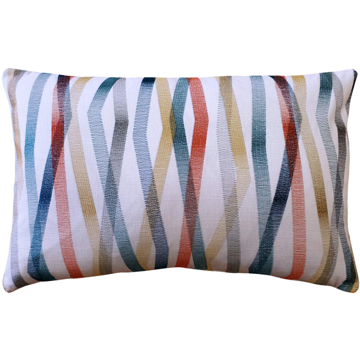 Wandering Lines Ocean Coast Throw Pillow 14x24 Inches Square, Complete Pillow With Polyfill Pillow Insert