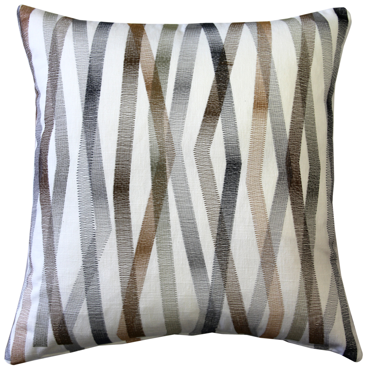 Wandering Lines Forest Grove Throw Pillow 19x19 Inches Square, Complete Pillow With Polyfill Pillow Insert