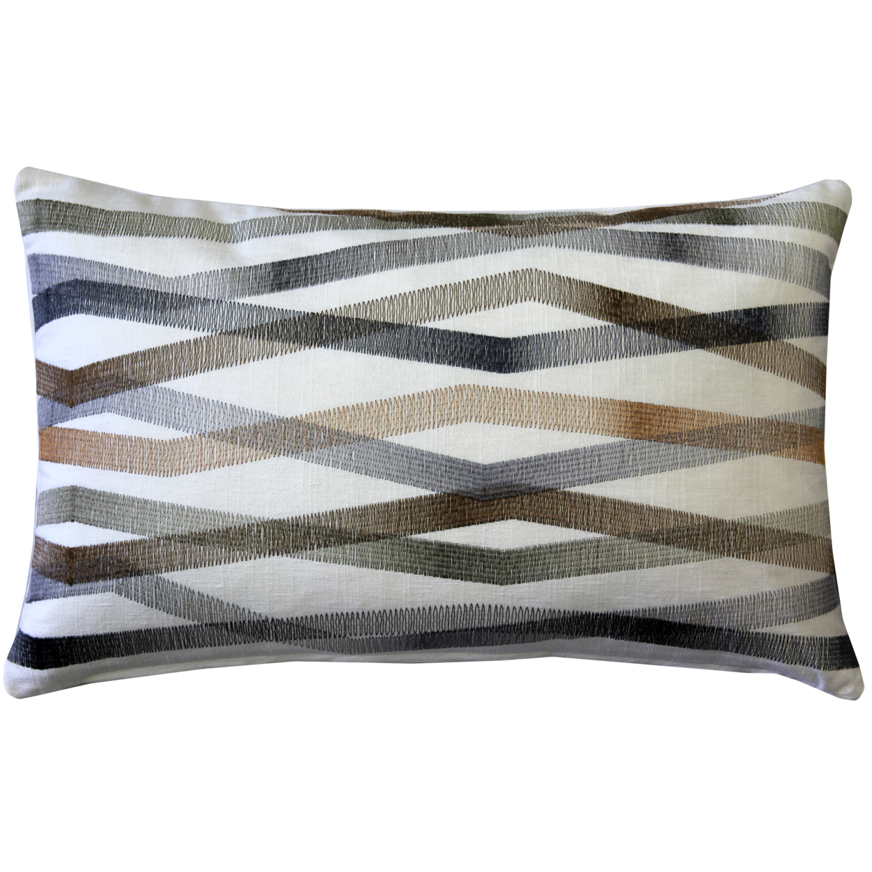 Wandering Lines Forest Grove Throw Pillow 12x19 Inches Square, Complete Pillow With Polyfill Pillow Insert