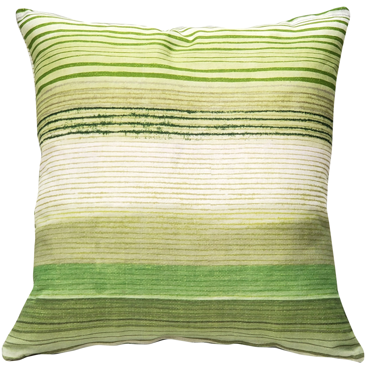 Sedona Stripes Green Throw Pillow 17x17 Inches Square, Complete Pillow With Polyfill Pillow Insert