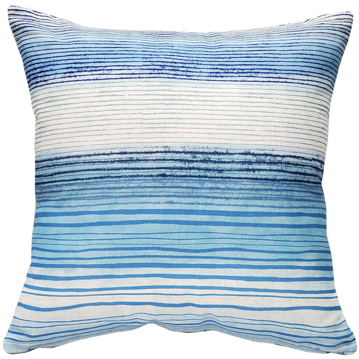 Sedona Stripes Blue Throw Pillow 17x17 Inches Square, Complete Pillow With Polyfill Pillow Insert