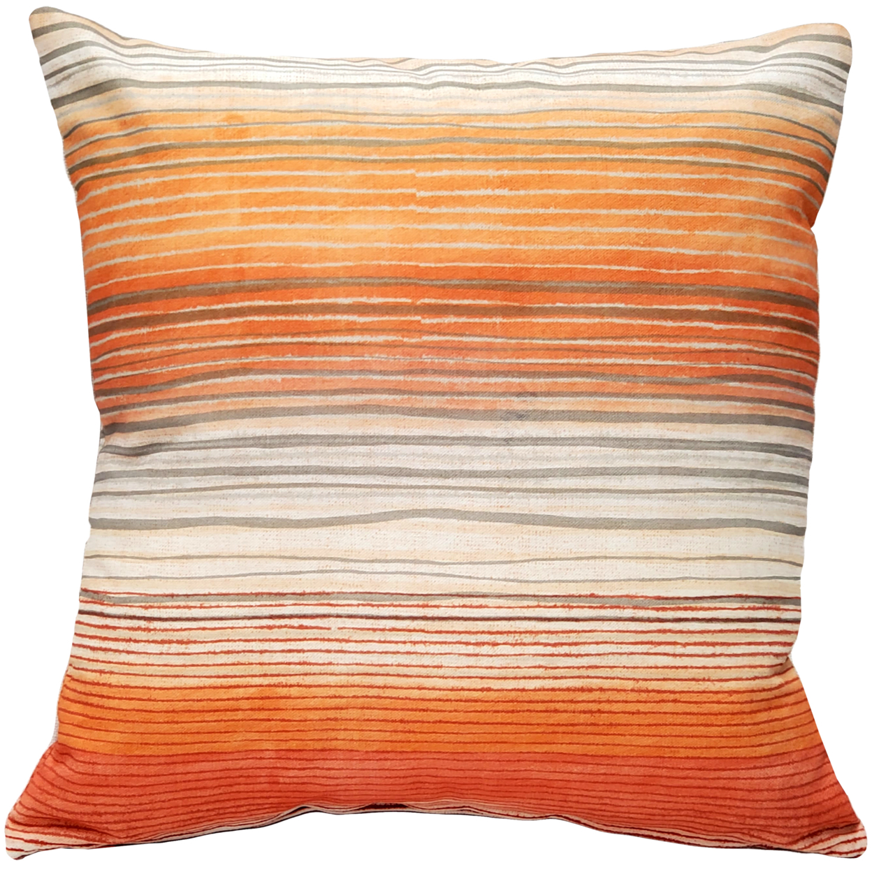 Sedona Stripes Orange Throw Pillow 17x17 Inches Square, Complete Pillow With Polyfill Pillow Insert