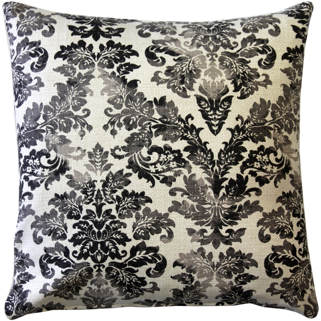 Calliope Gray Damask Pattern Throw Pillow 20x20 Inches Square, Complete Pillow with Polyfill Pillow Insert