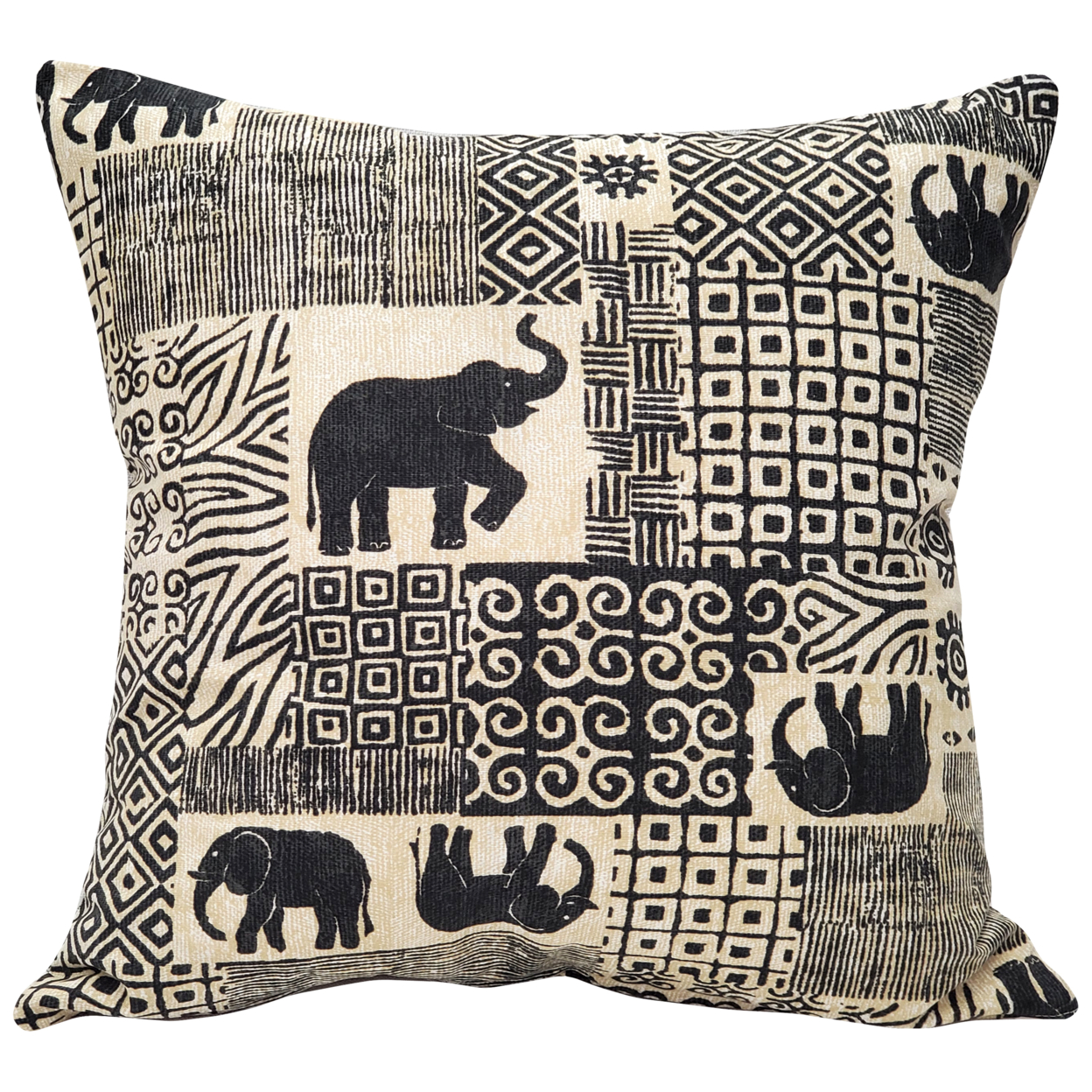 Zakouma Elephant Throw Pillow 20x20 Inches Square, Complete Pillow With Polyfill Pillow Insert