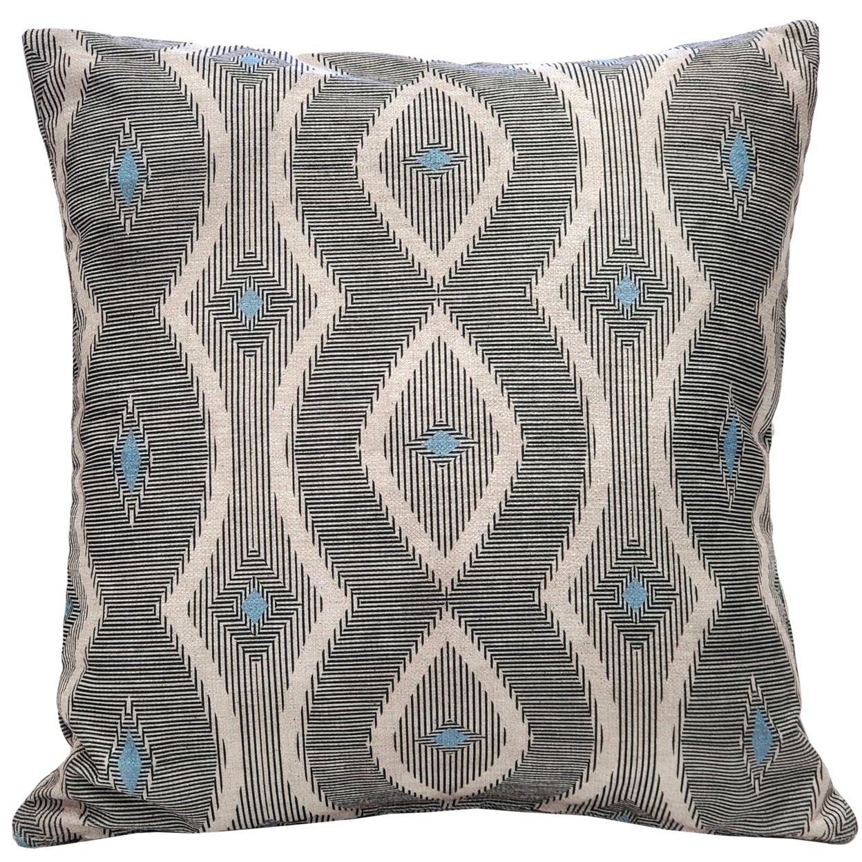 Desmond Blue Diamond Pillow 19x19 Inches Square, Complete Pillow with Polyfill Pillow Insert