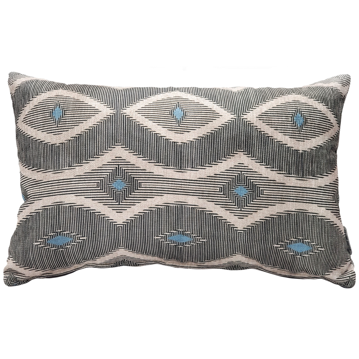 Desmond Blue Diamond Pillow 12x20 Inches Square, Complete Pillow with Polyfill Pillow Insert