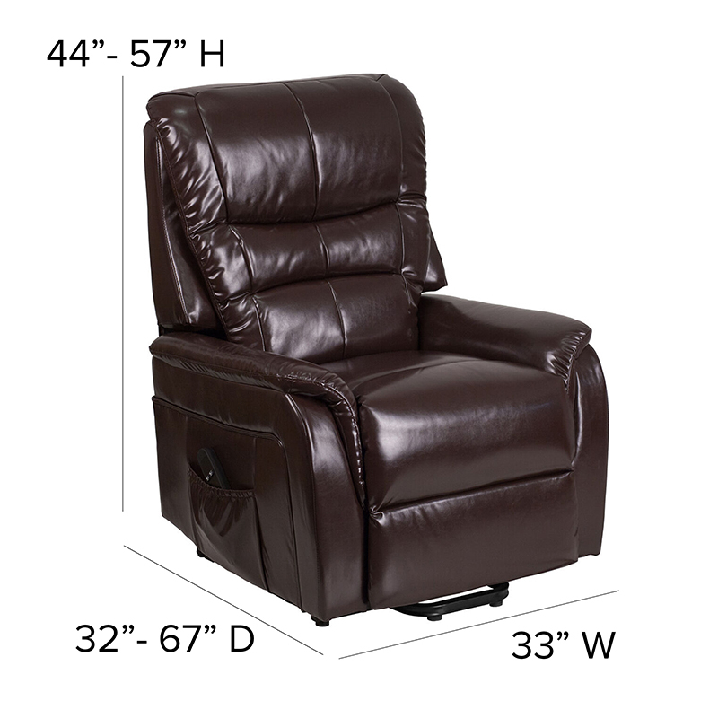 Brown Leather Lift Recliner