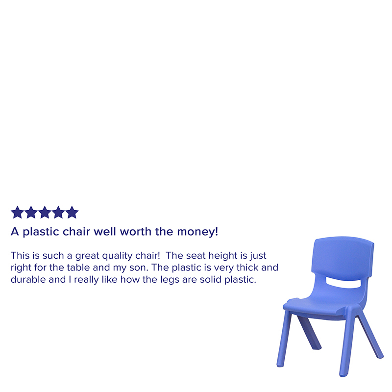 2PK Plastic Stack Chair, Blue