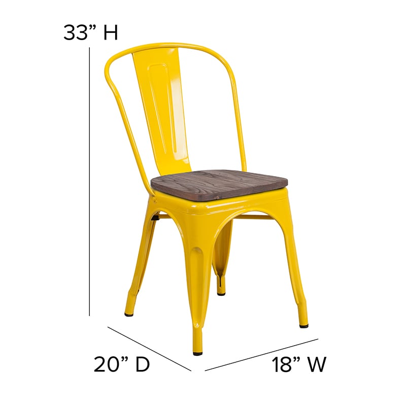 Yellow Metal Stack Chair