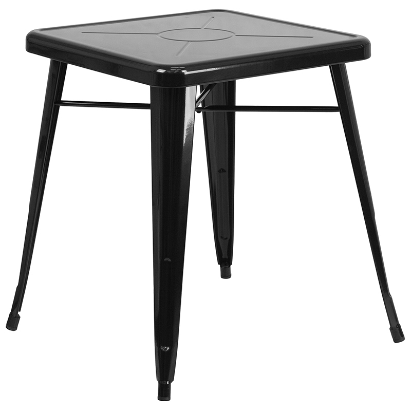 23.75SQ Black Metal Table Set
