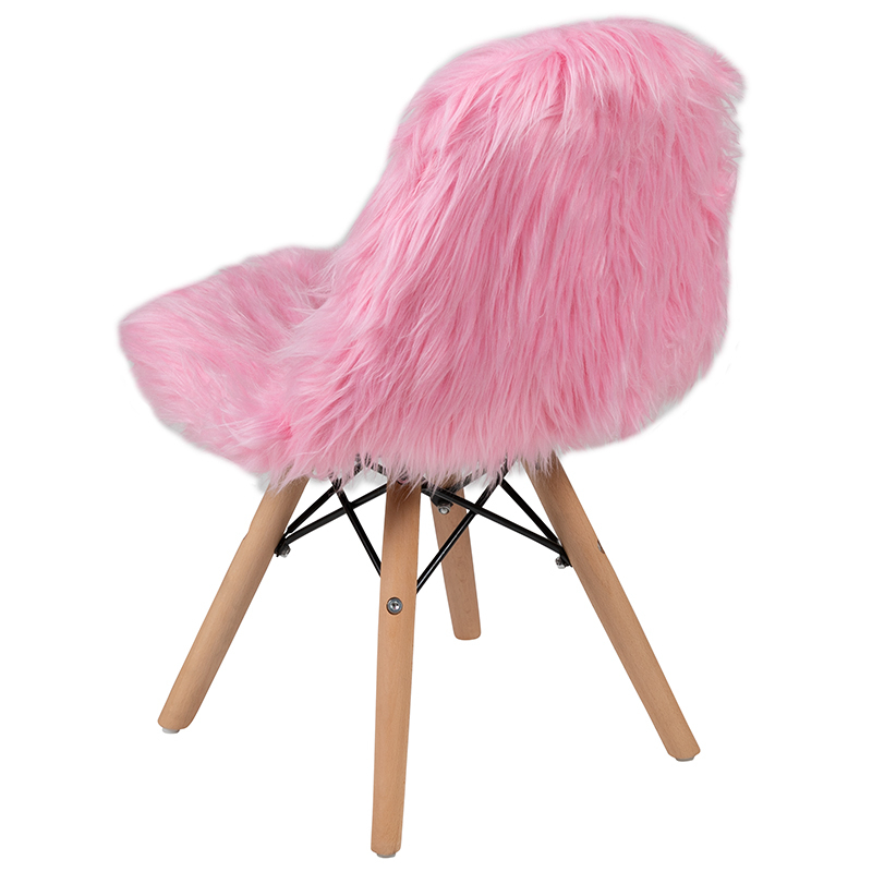 Kids Shaggy Light Pink Chair