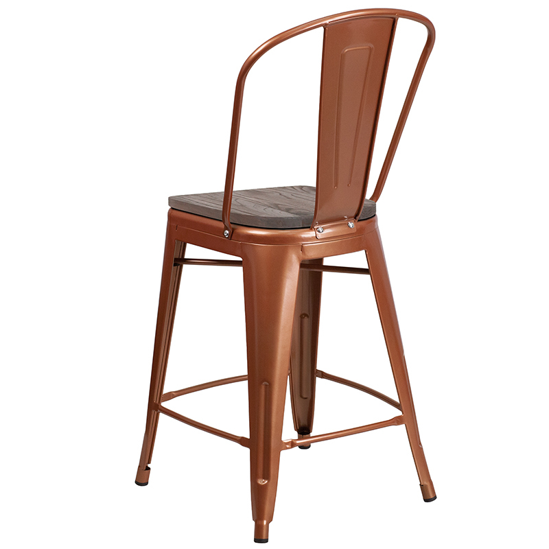 24 Copper Metal Counter Stool