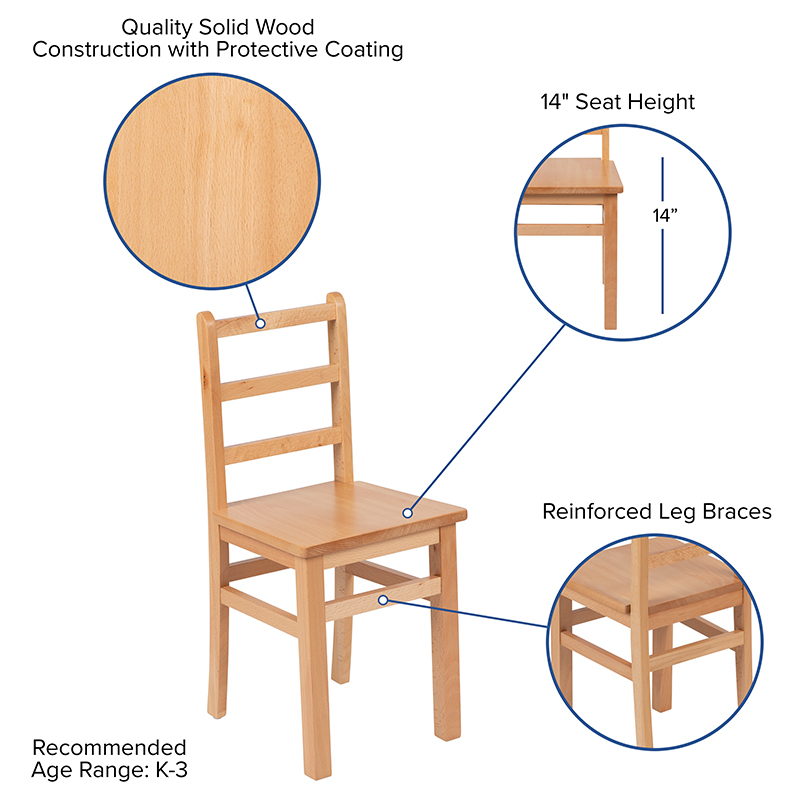 Natural Solid Wood Table Set
