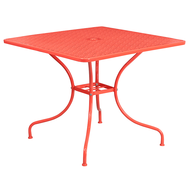 35.5SQ Coral Patio Table Set, Red
