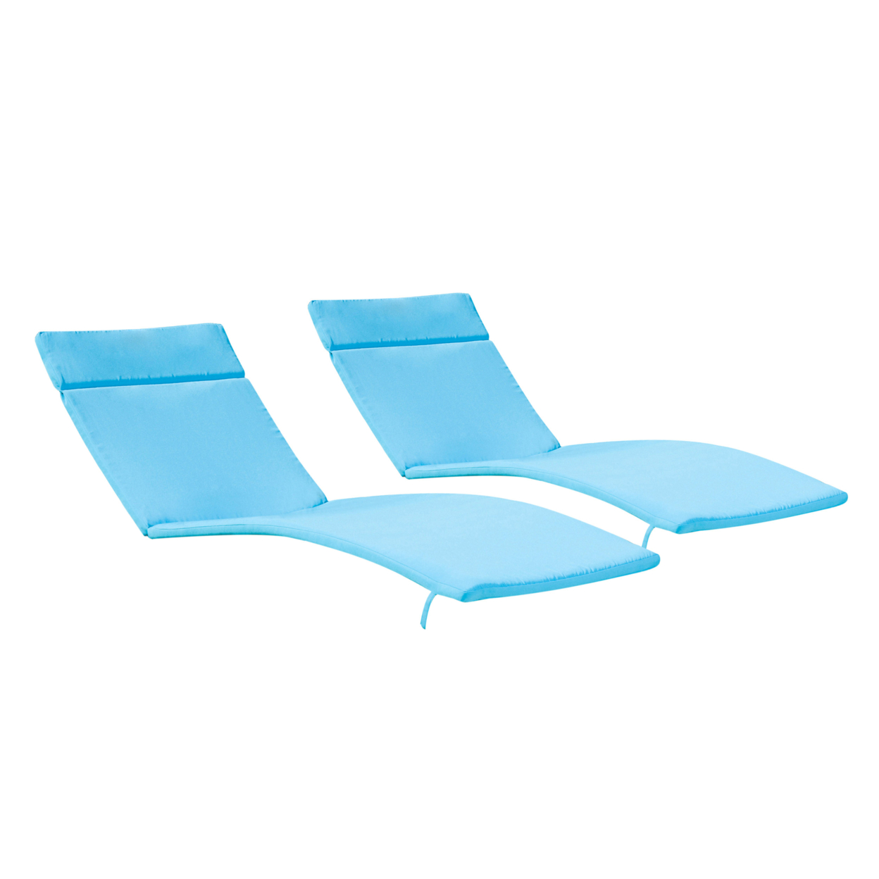 Set Of 2 Blue Cushion Pads For Outdoor Chaise Lounge Chairs