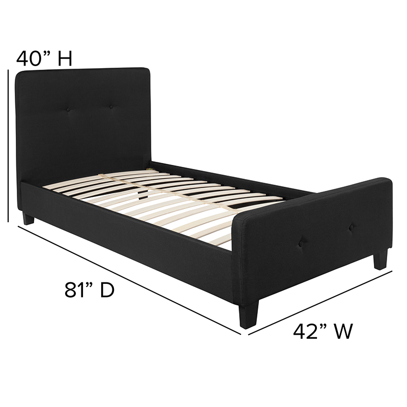 Twin Platform Bed-Black