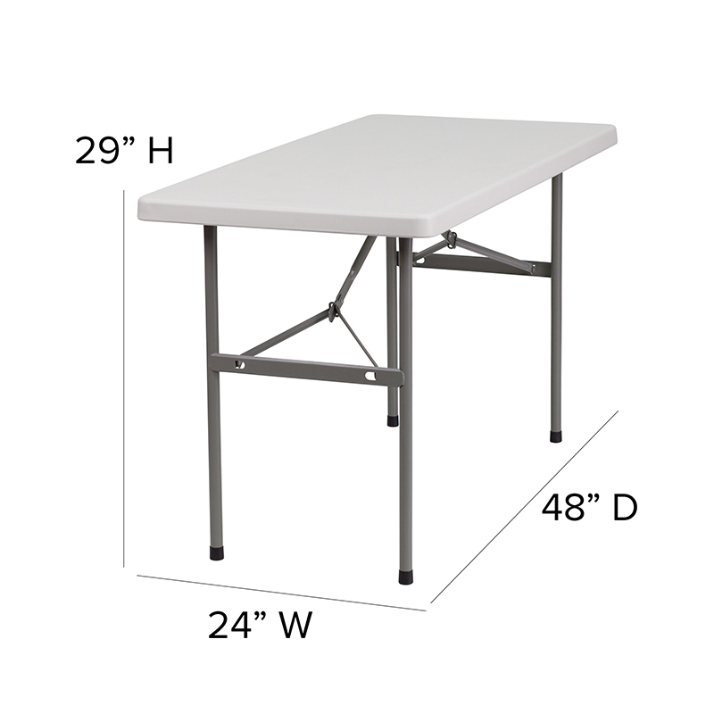 24x48 White Plastic Fold Table