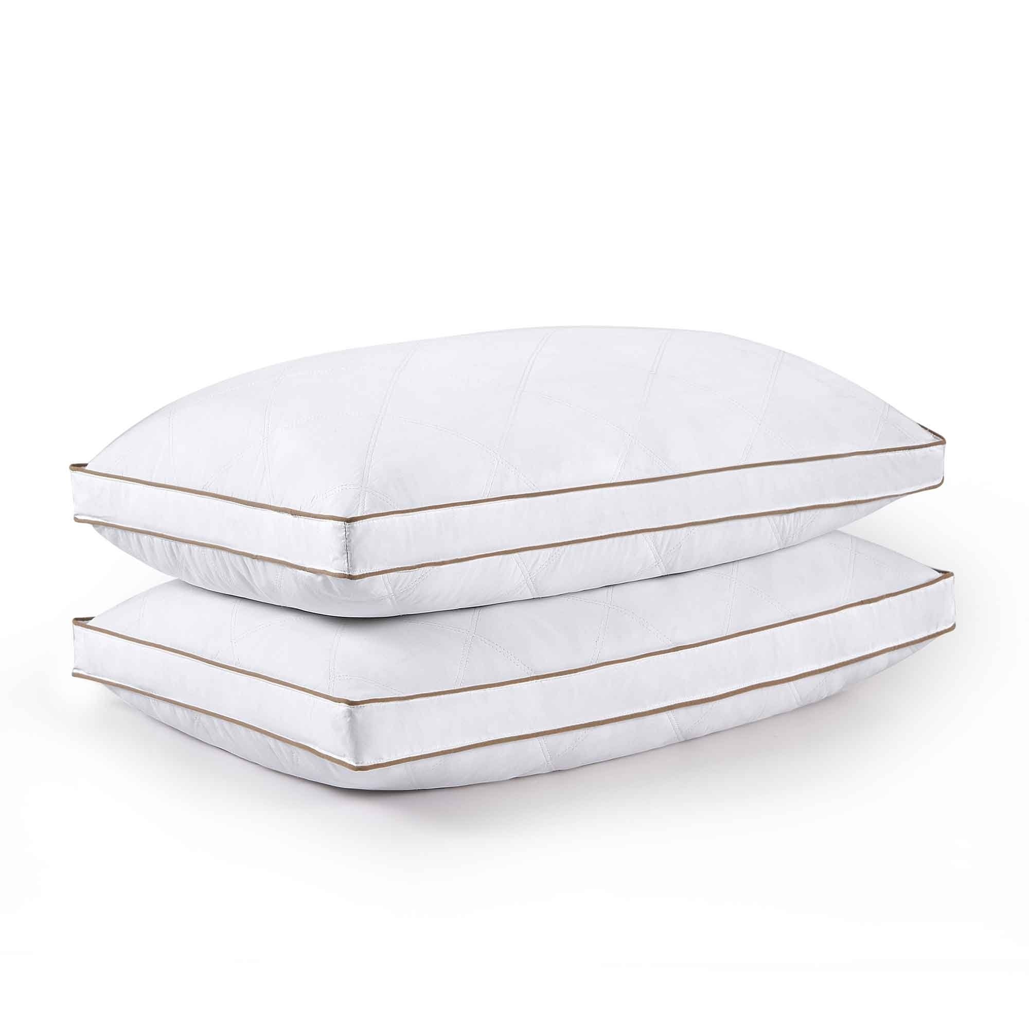 2 Pack Goose Feather Pillow Gusseted Pillow - Queen