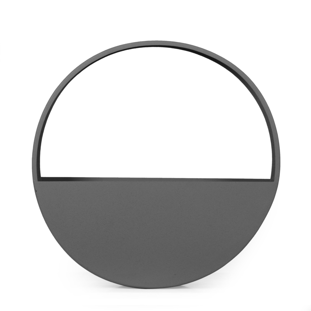 Beall Ware Modern Handcrafted Round Wall Planter, Gray