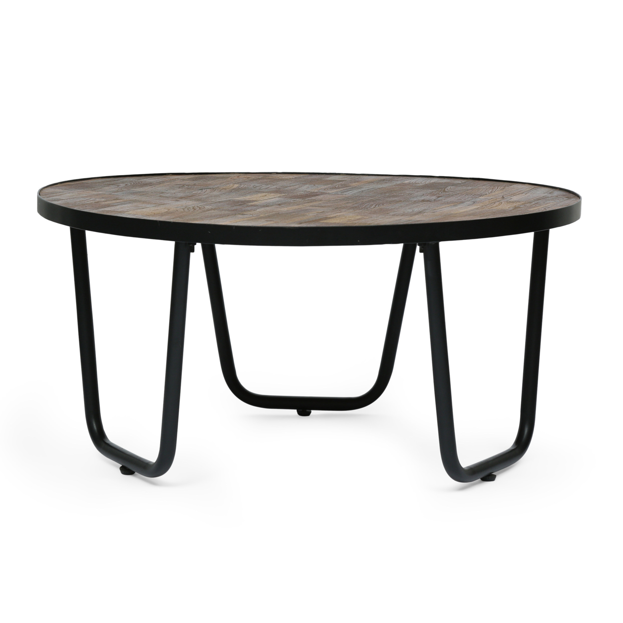 Wiers Modern Industrial Handcrafted Wooden Coffee Table, Natural And Black