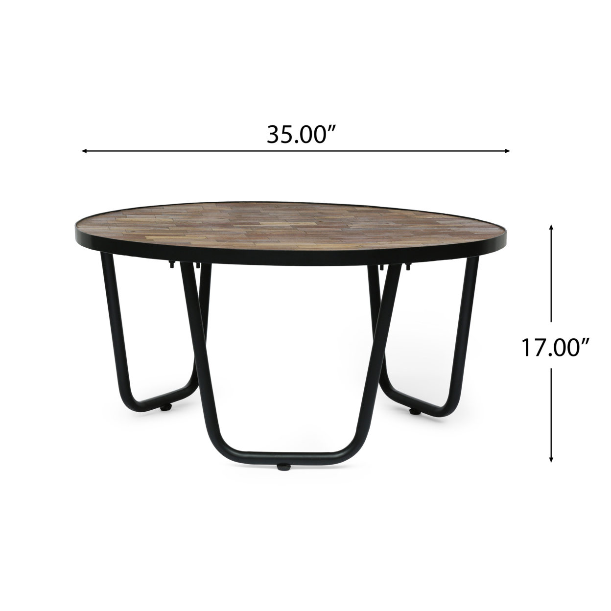 Wiers Modern Industrial Handcrafted Wooden Coffee Table, Natural And Black