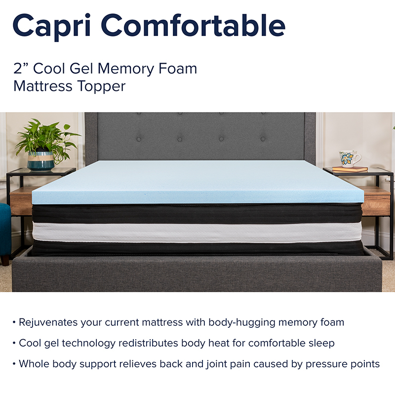Capri Comfortable Sleep Full 12 Inch CertiPUR-US Certified Foam Pocket Spring Mattress & 2 Inch Gel Memory Foam Topper Bundle