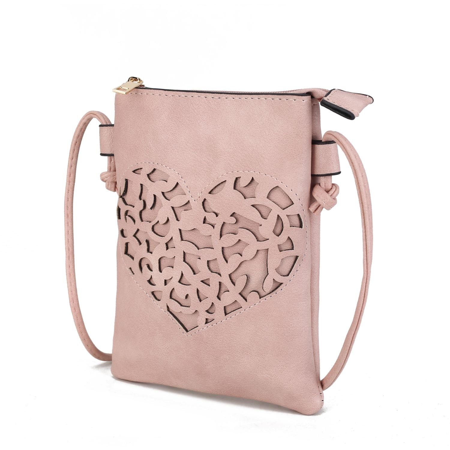 MKF Collection Heartly Crossbody Handbag By Mia K. - Pink