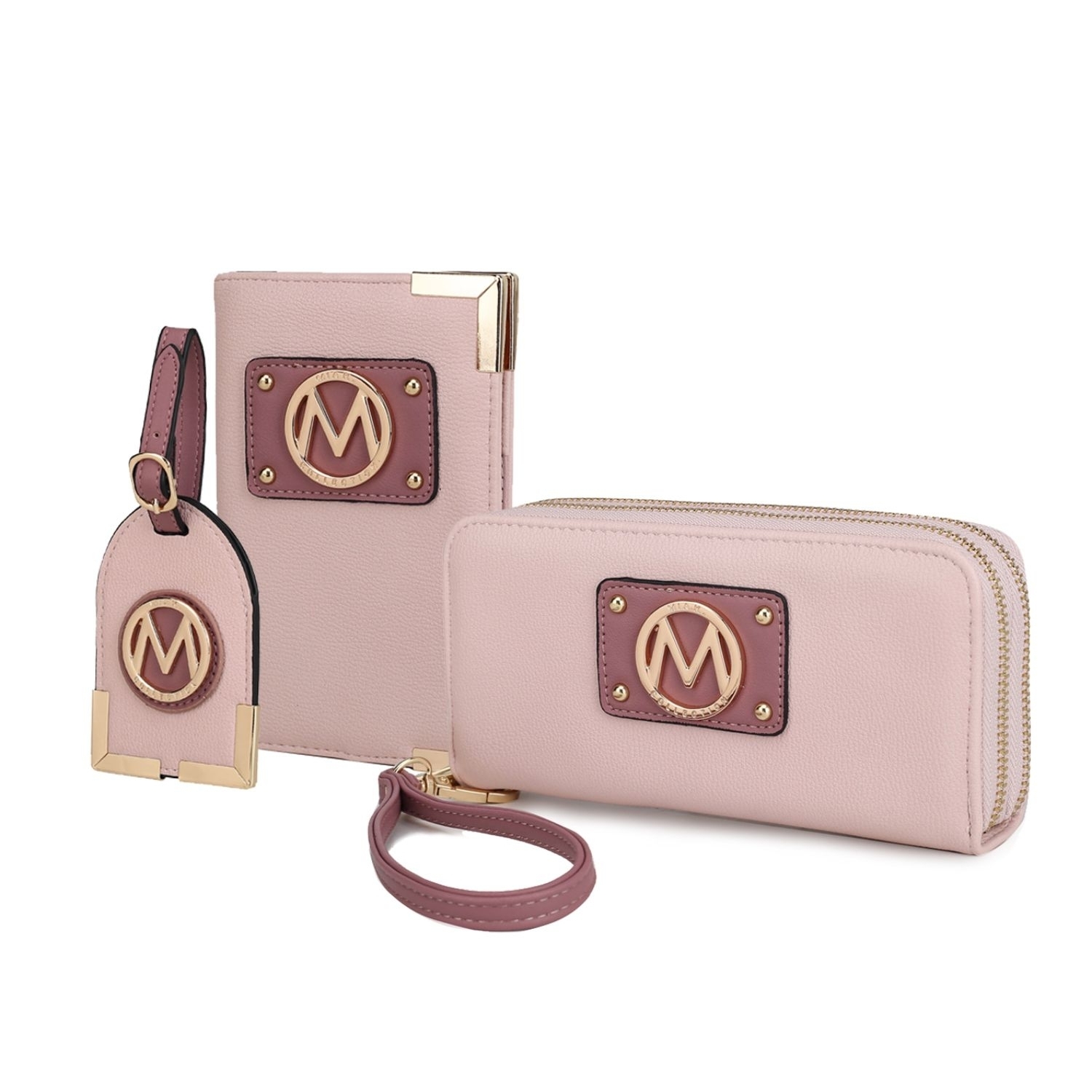 MKF Collection Darla Travel Gift Set Handbag By Mia K 3 Pieces - Pewter