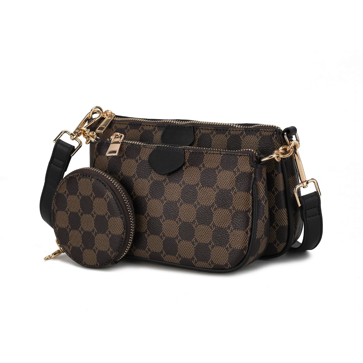 MKF Collection Evanna 3 Pcs Crossbody Handbag By Mia K. (3 Pieces Set) - Black