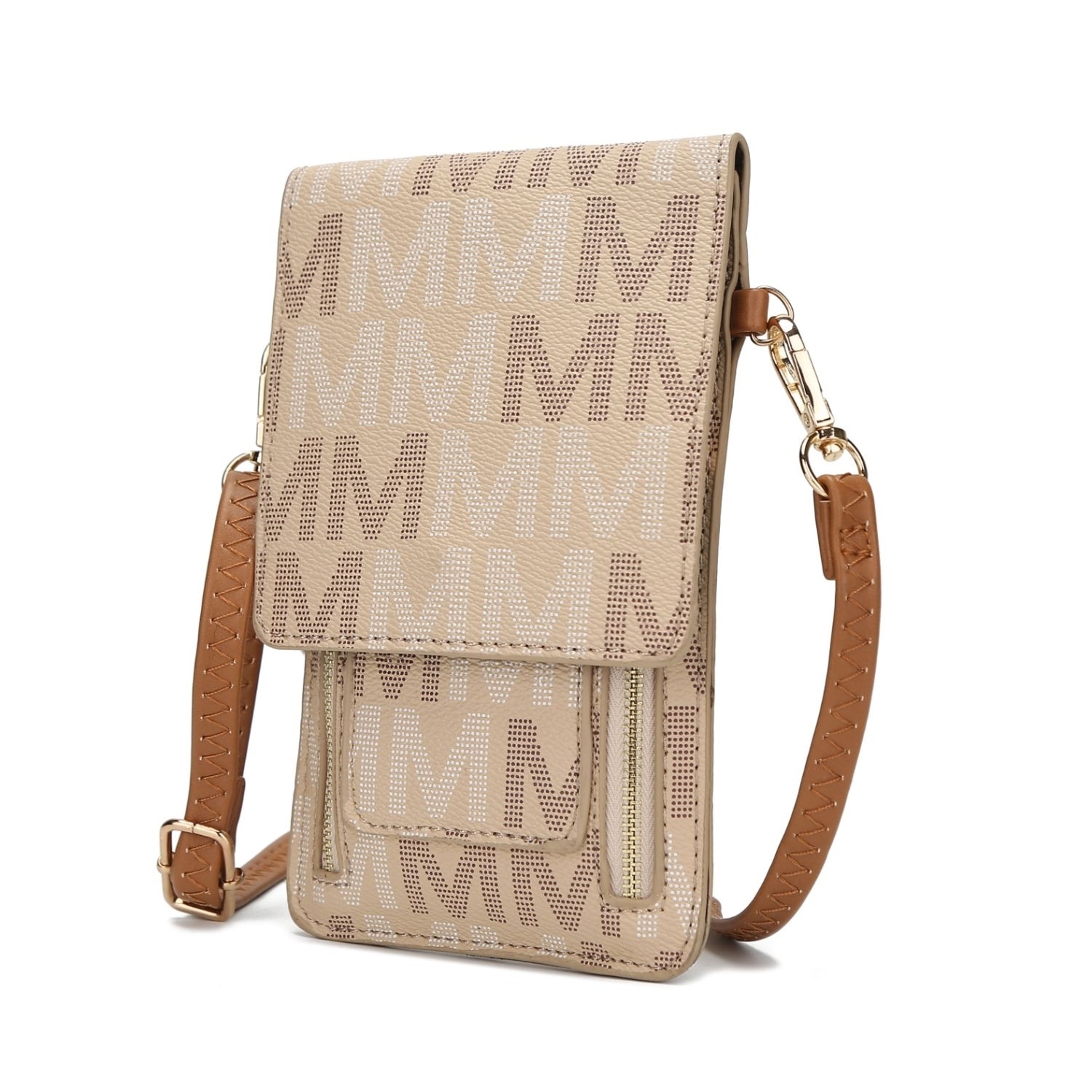 MKF Collection Velma M Signature Cell Phone Crossbody Handbag Wallet - Brown