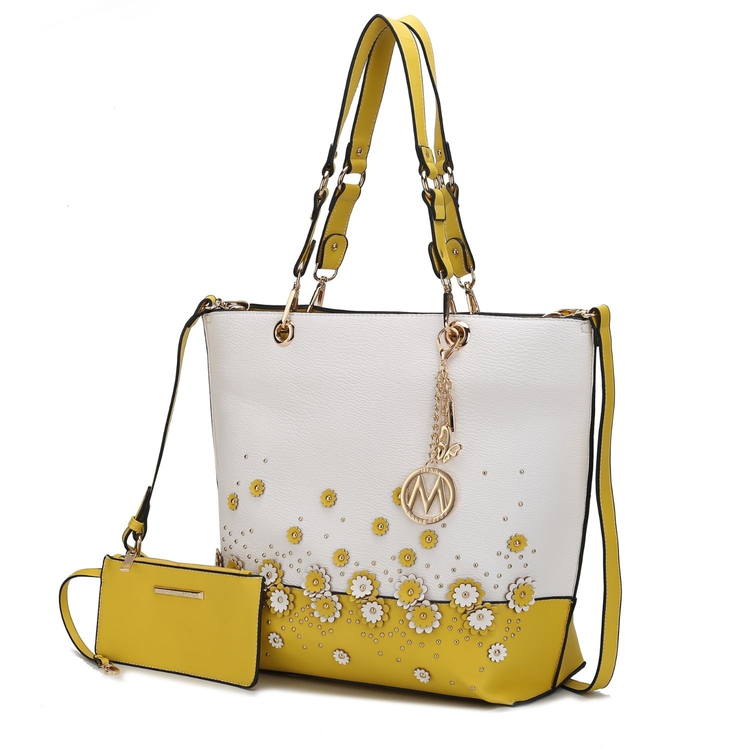 MKF Collection Petra Tote Handbag With Wristlet By Mia K.- 2 Pieces - Yellow