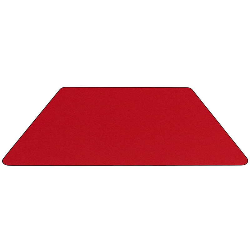 Mobile 25W X 45L Trapezoid Red HP Laminate Activity Table - Standard Height Adjustable Legs XU-A2448-TRAP-RED-H-A-CAS-GG