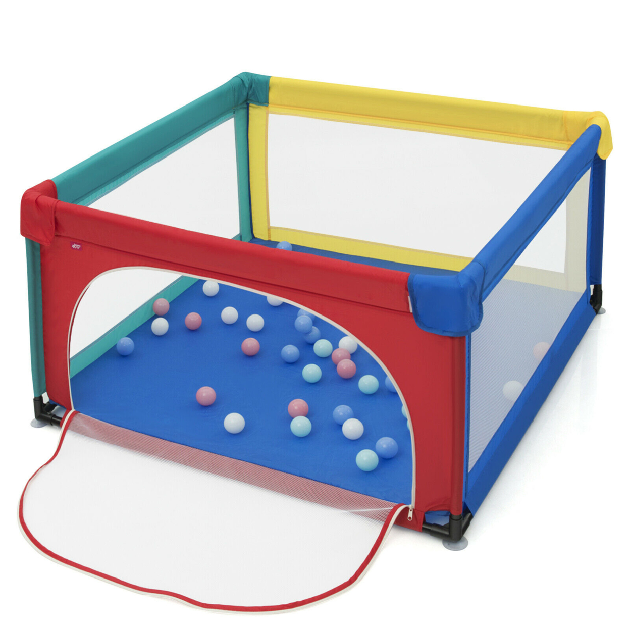 Baby Playpen Infant Large Safety Play Center Yard W/ 50 Ocean Balls - Multi-color