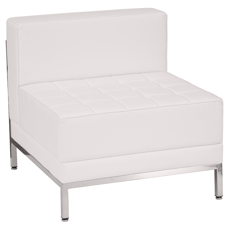 HERCULES Imagination Series Contemporary Melrose White LeatherSoft Middle Chair ZB-IMAG-MIDDLE-WH-GG