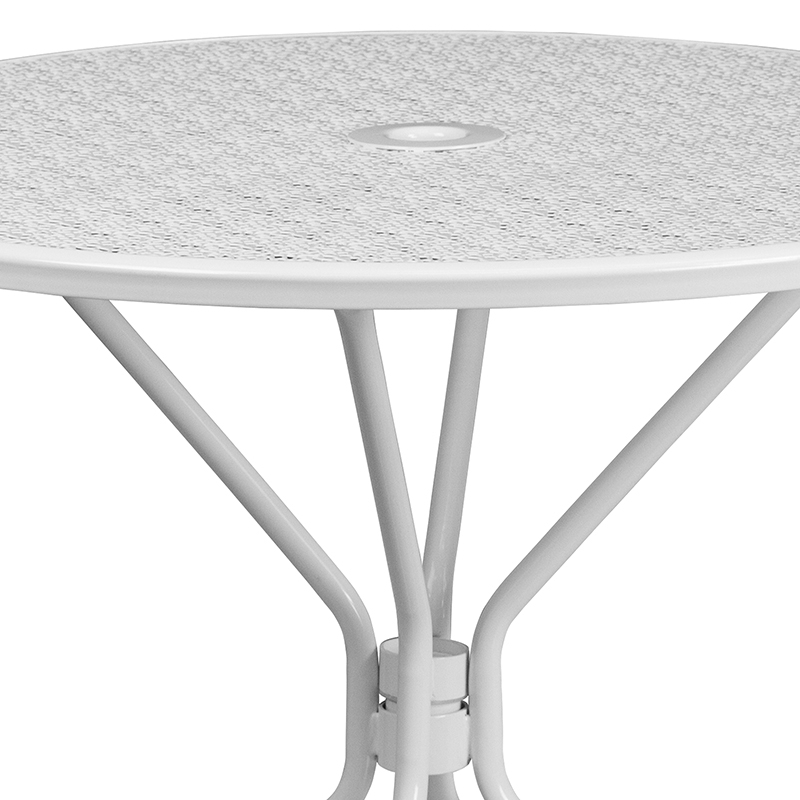35.25RD White Patio Table